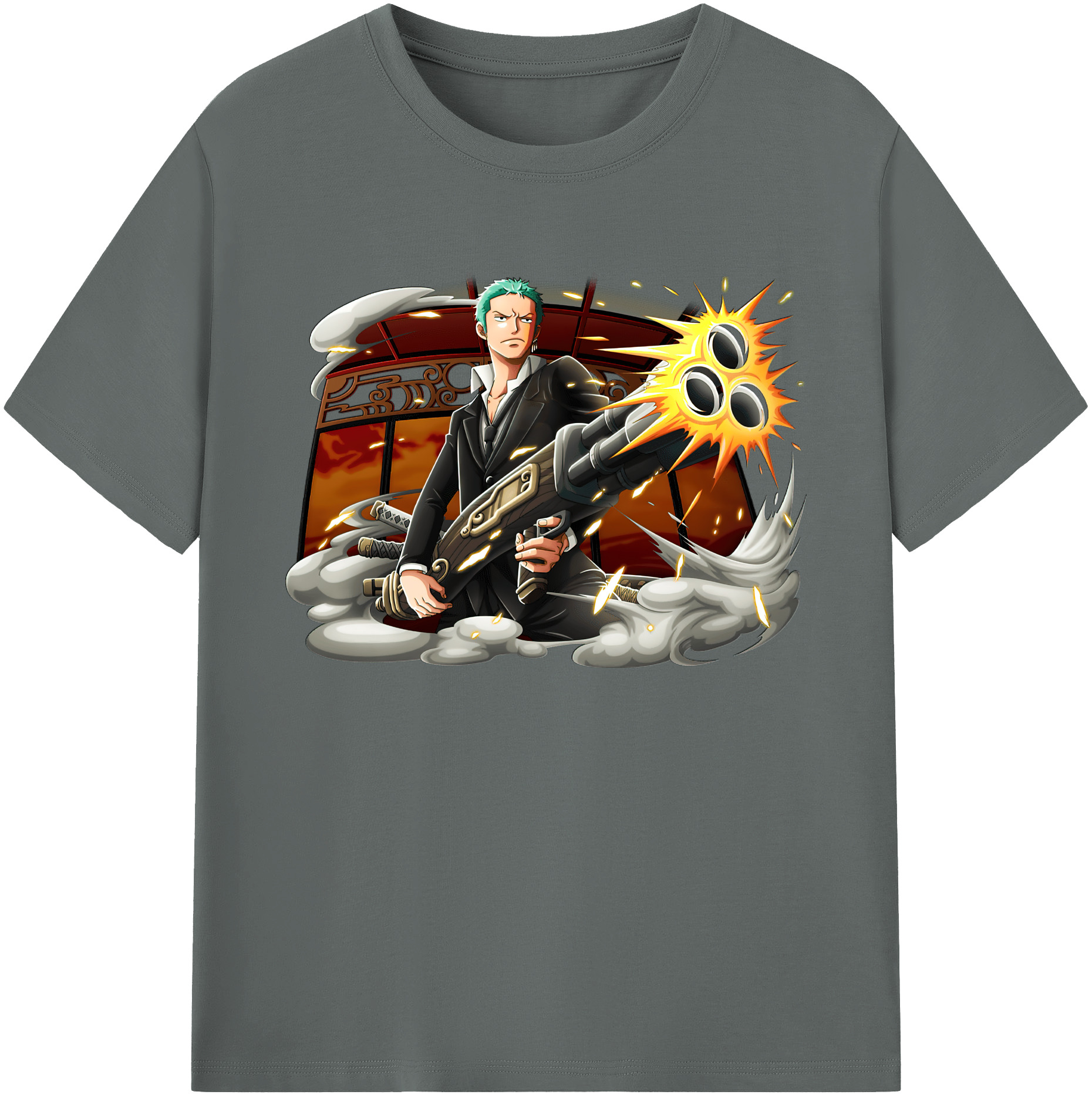 ワンピース ロロノア・ゾロ ONE PIECE Roronoa Zoro 綿100％ メンズ半袖Tシャツ｜肌触りやわらか＆通気性